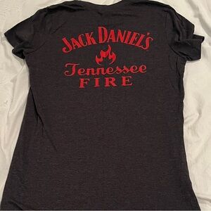 Jack Daniels Tennessee Fire charcoal T-Shirt with Red Fire Dept Logo - RARE